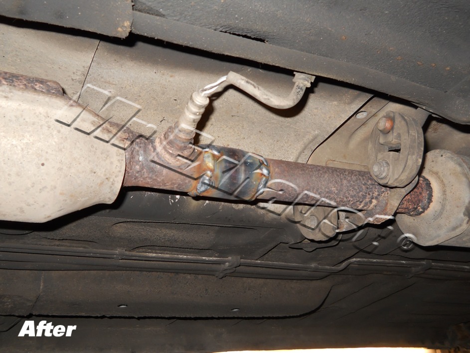 Flange repair on a Chevrolet Matiz
